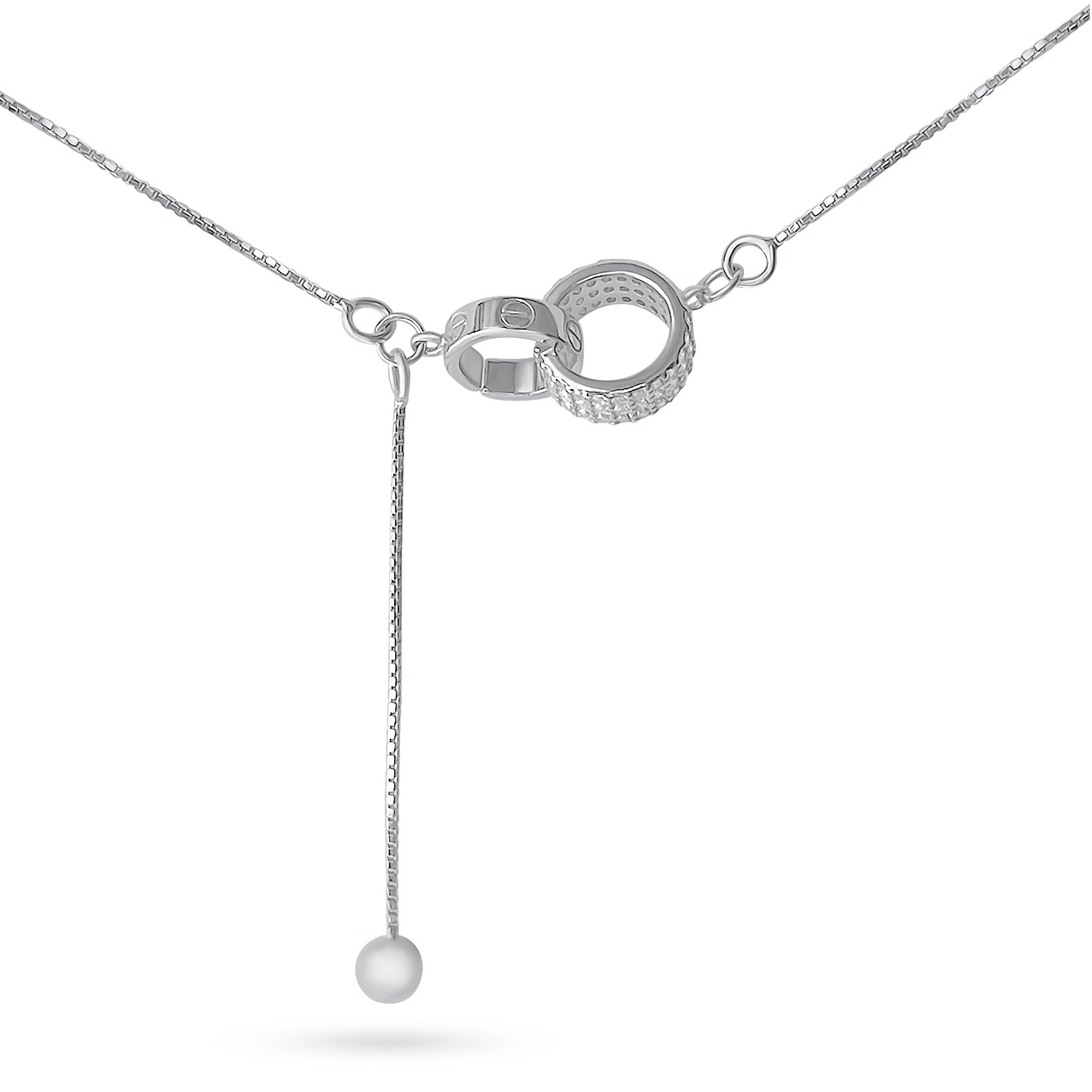 Amazon.com: MINONY Interlocking Circle Necklace, 925 Sterling Silver Double Circle  Necklace, Entwined Ring Necklace, Minimalist Gift for Her, Couple Sister  Necklace (14 Inches, Gold) : Clothing, Shoes & Jewelry